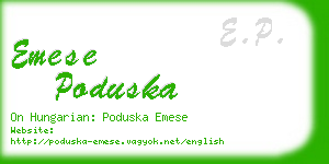 emese poduska business card